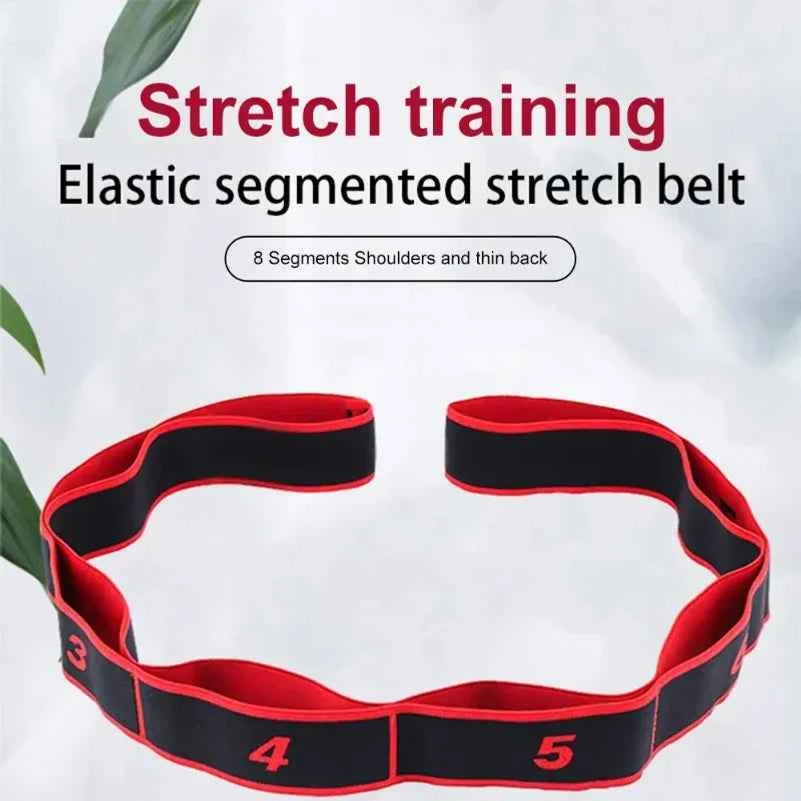 8/10 Sections of Resistance Band.  for Yoga, Stretching, Pilates, Fitness.  Elastic Stretch Training Tension Belt