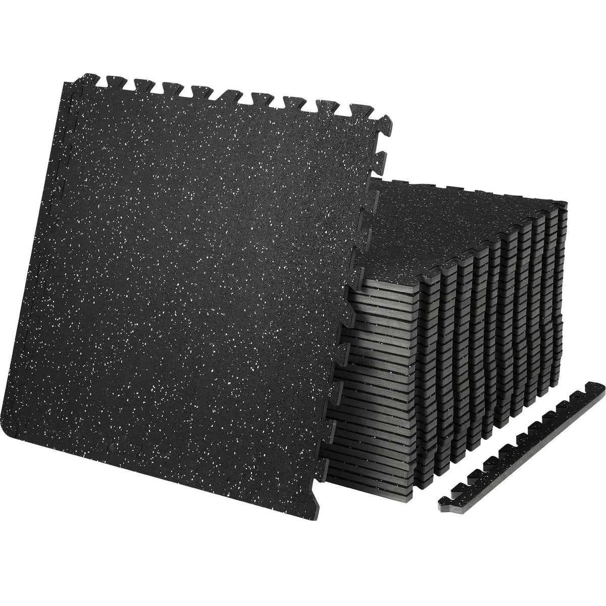 SucceBuy 25/12/6 PCS 1/2 in Thick Gym Floor Mats. EVA Foam & Rubber Top, Interlocking. Workout Floor Mats. Waterproof Exercise Mats