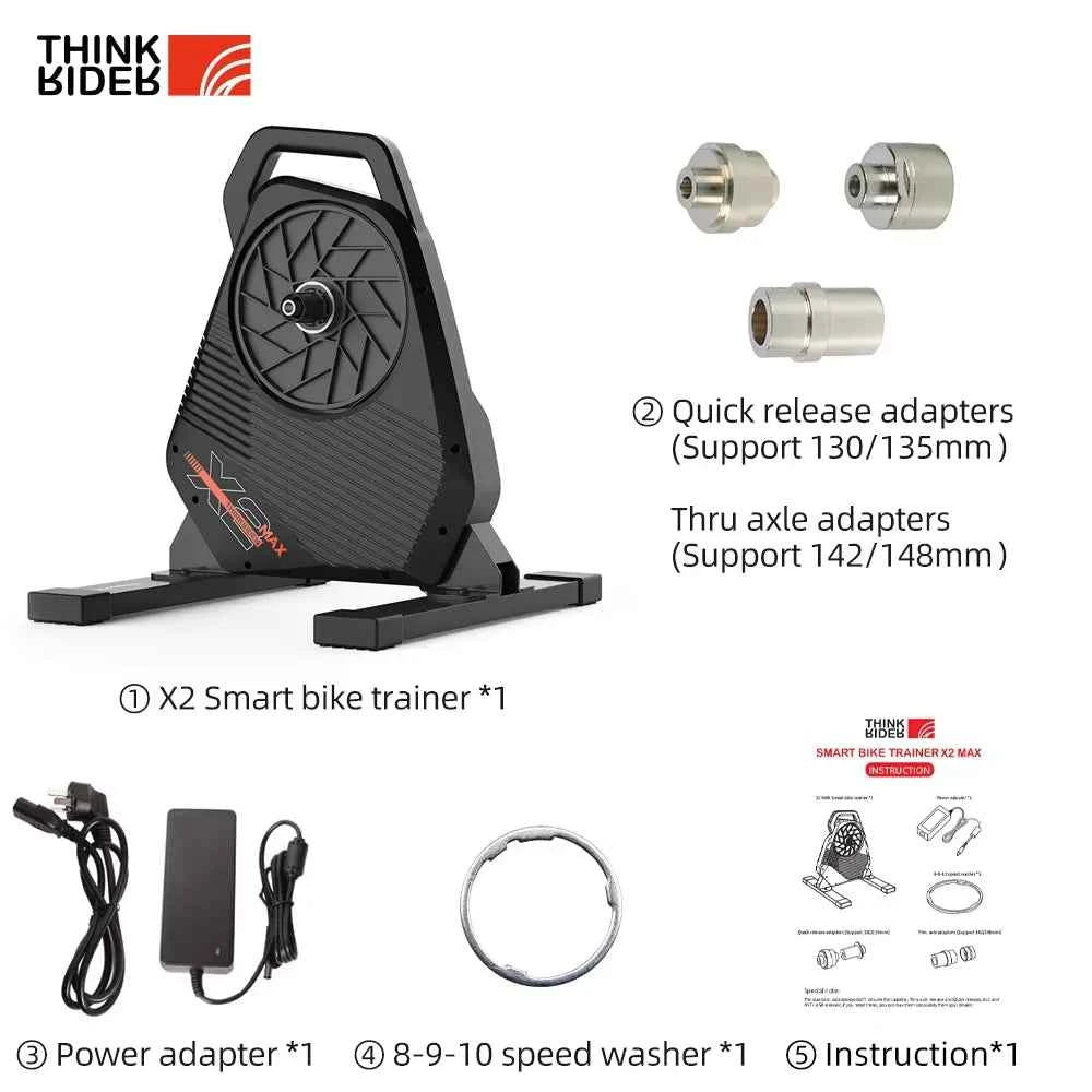 New ThinkRider X2Max Smart Bike Trainer. MTB Road Bicycle home trainer Built-in Power Meter