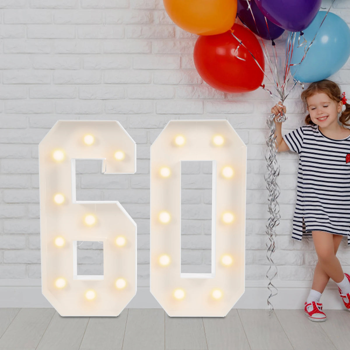 30/40/50/60 LED Light Up Numbers. 30th/40th/50th/60th Birthday Party Decoration Light Up Numbers 