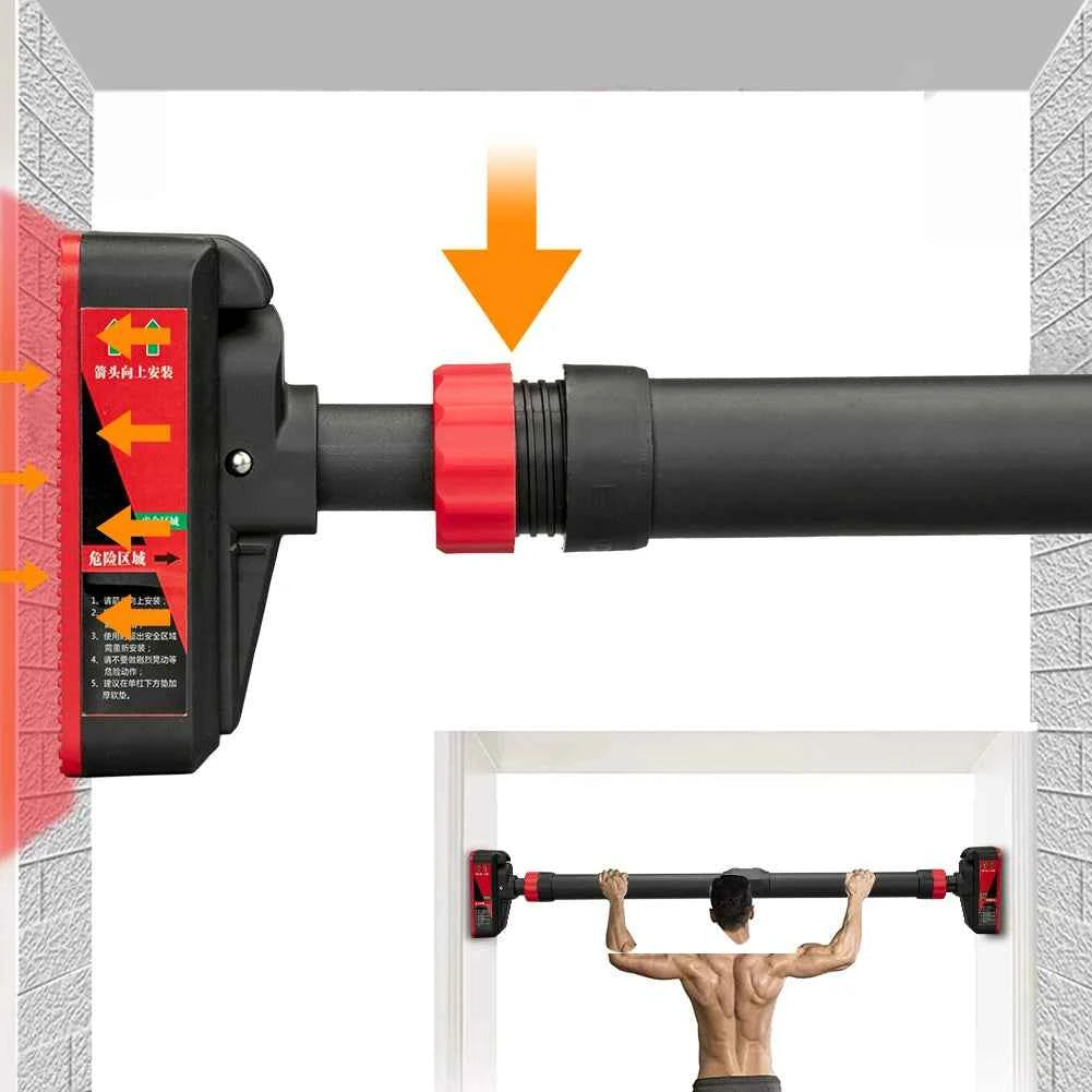 Strength Training Pull-up Bars with Level Gauge 69-92cm Adjustable Width 200kg Max Load Capacity