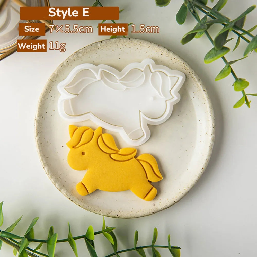 Cartoon Horse Cookie Mold Stamp. New Year Cookie Cutters, Biscuit Mold, Kitchen Baking Pastry Bakeware. DIY Tools