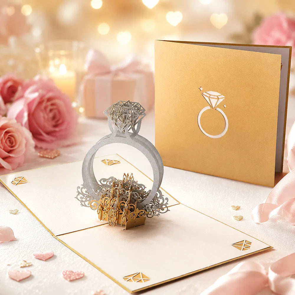 3D Pop Up Flower Greeting Cards or Wedding Card or Anniversary, Thanksgiving, Valentines Day, Birthday, Gift, Thank You Cards, or Handmade Cards