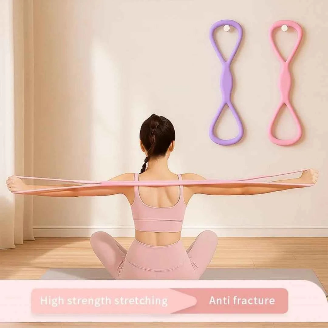 Resistance Bands with Handles. Figure 8 Resistance Band. Elastic Fitness Bands for Home, Yoga, and Gym Workout