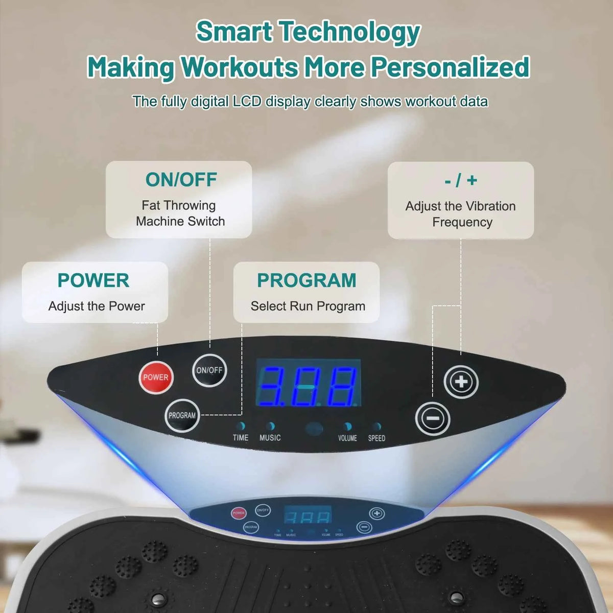 Vibration Plate Exercise Machine. Portable Fat-Burning Machine.  220 lbs limit. Full-Body Workout Shaker. BT Remote Control
