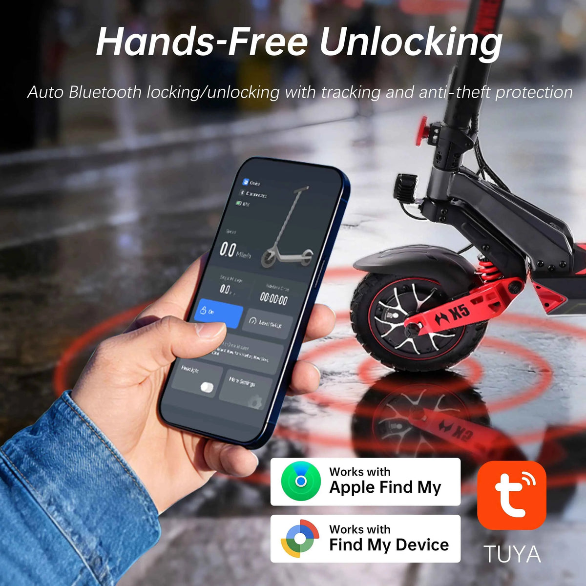 ZWHEEL D3 Dual Motors Electric Scooter, 2400W All-wheel Drive, Max Speed 39 MPH, Max Range 50 Miles, 960Wh Battery, 1000 Cycles. Bluetooth Locking and Unlocking Anti-theft Protection, TUYA Smart APP. 10'' Off-Road Tires, Low