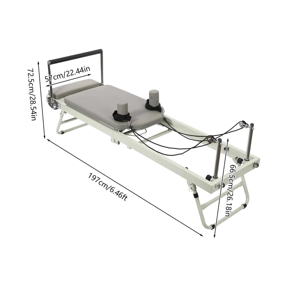 120kg/264.55lbs Foldable Pilates Reformer Machine, Multifunctional Yoga Fitness Equipment,