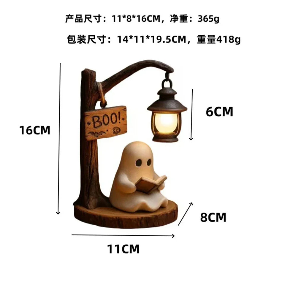 Halloween Witch Ghost 3D  Lantern. Decorative Resin Lantern For  Spooky Party Decoration. Halloween Outdoor or Indoor Lantern
