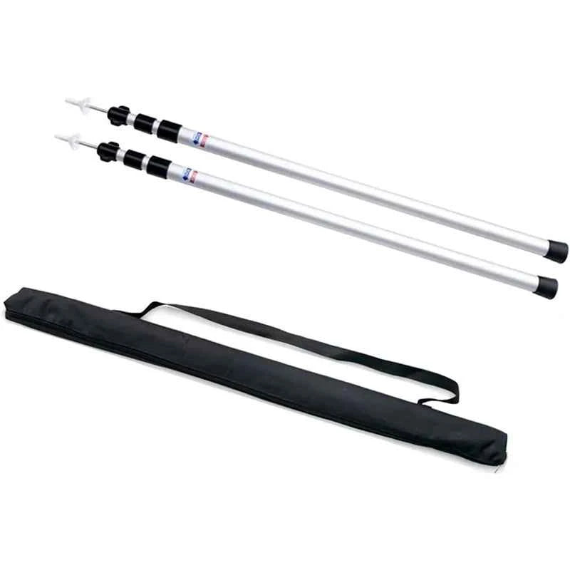 Adjustable Aluminum Telescopic Canopy Poles. Heavy Duty Wind Resistant Camping Awning Support Rods