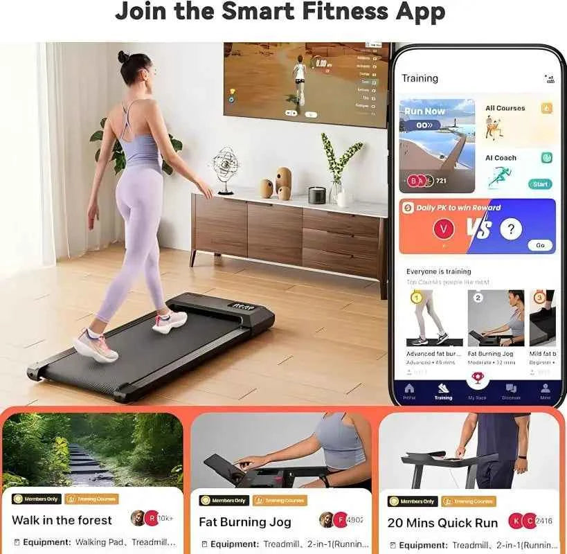 Superun  2-in-1 Home/Office 2.5 HP Walking Treadmill, mini Treadmills for Small Spaces with APP & Remote Control