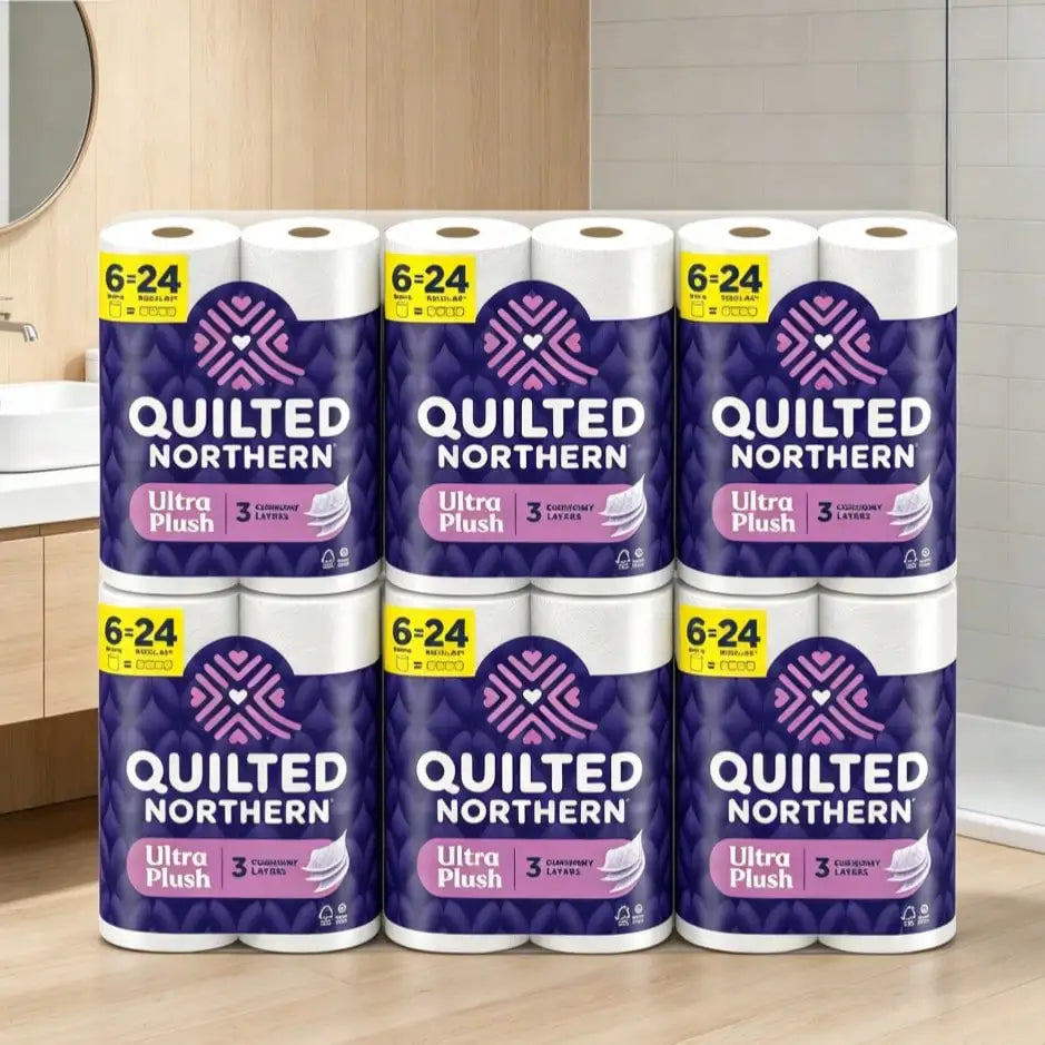 Ultra Soft 3-Ply Toilet Paper, 6 Mega Rolls (Equals 24 Regular Rolls), 3X Thicker Bath Tissue