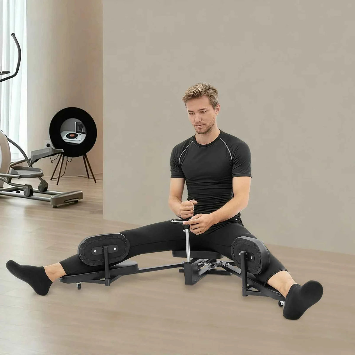 11.8x11.8 Inch Stretching Equipment, Split Stretching Machine with PU Cushion, Horizontal Cross, 220.46 lbs Capacity, for Flexibility,