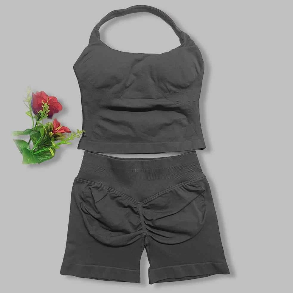 two pieces yoga outfits. DF impact gym clothing fitness pants set. DFNNYE woman Halter Top sports leggings Gym workout sets