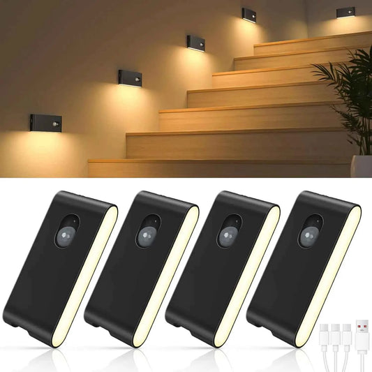 WILLED Motion Sensor, Wireless Indoor Stair Lights. Battery Rechargeable Night Lights for Stairway, Hallway, Kitchen ,Cabinet, Bedroom