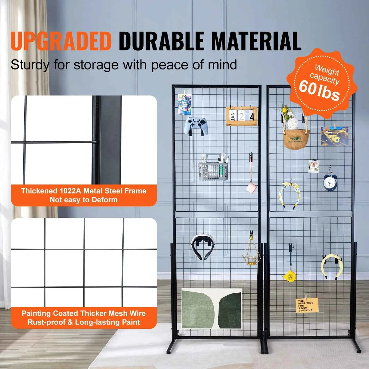 Tower Wire Gridwall Display Racks. Double Side  for Art Craft Shows, Retail Shop w/ Hooks And More