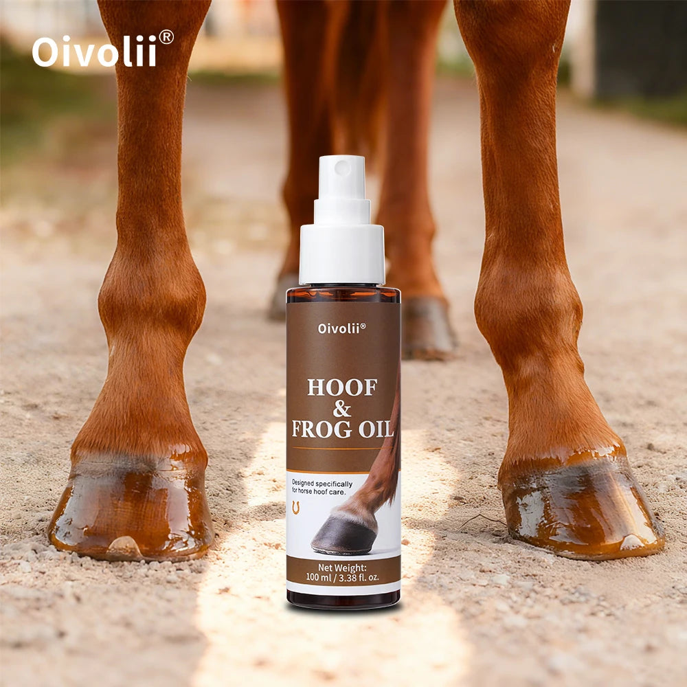 Oivolii Hoof Care Oil Spray, Deep Penetrating Formula Moisturizes Dry Hooves, Repairs Splits & Addresses Contracted Heels for Horses