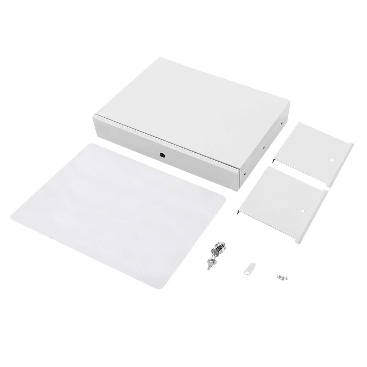 Under Desk Sliding Pull-Out Drawer with Lock & Computer Pad, Under-Mount Storage Organizer for Desks, 18x14x6.9in, White - Myaccessoriesstore
