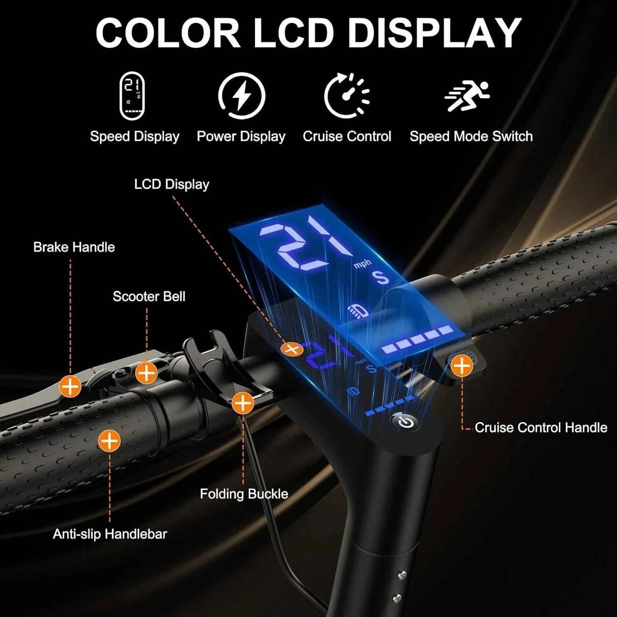 AOVOPRO TMAX 10inch Electric Scooter, 500W, 22MPH. For Adult. TUYA  APP Smart Scooter, Shock-absorbing Anti-skid Folding Electric Scooter
