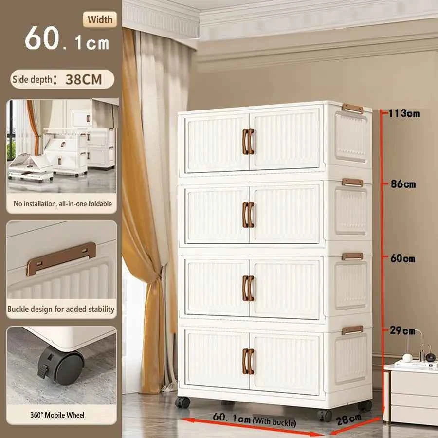Thickened Home Storage Cabinet .No-Install.  Plastic Cabinet.  Multi-Purpose Organizer