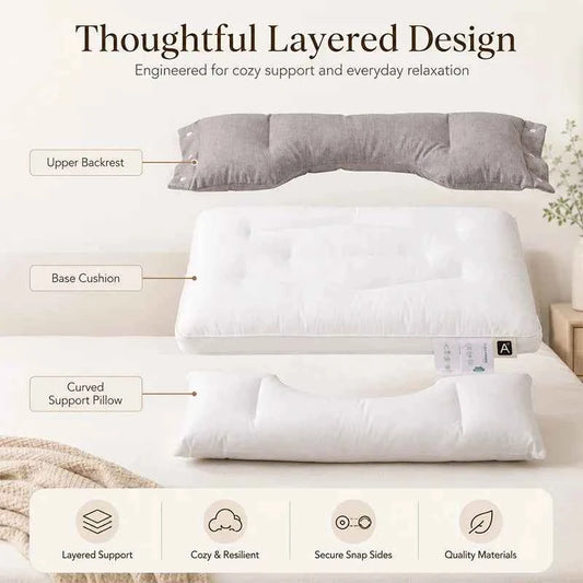 2pcs Pillows 3-in-1 Detachable Pillows, Multifunctional Portable and Comfortable Pillows for Home Use with Fiber filling