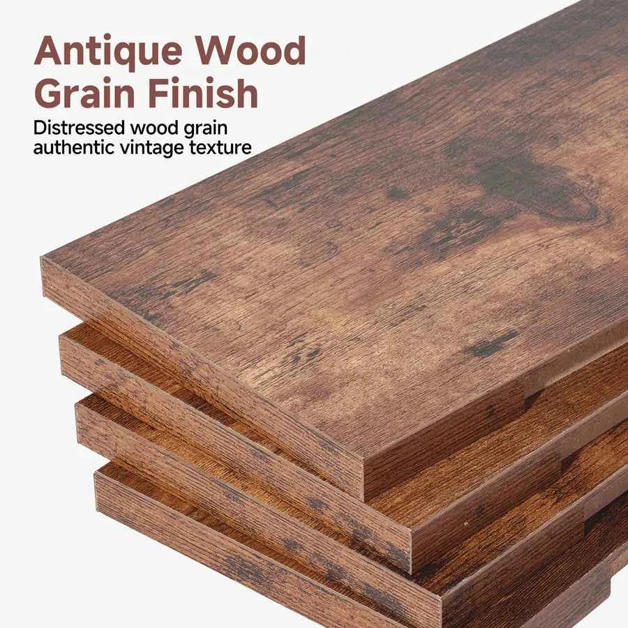Rustic Brown Farmhouse Floating Wall Mounted Shelves. 4 Pack 15.8 Inch  Shelves. Set With Invisible Brackets for Heavy Duty Storage.