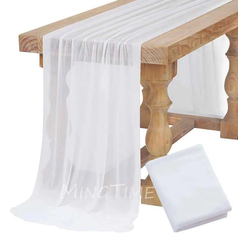 Soft Table Runner, Blush Dust Pink Gauze Rustic, For any Occasion. Dinning Ornament Decoration