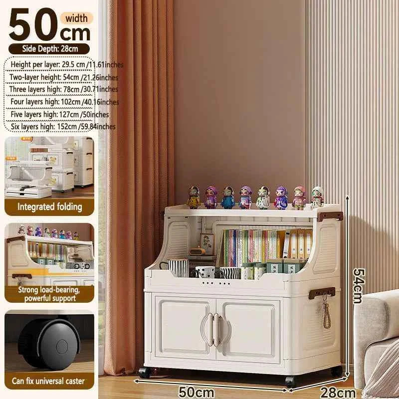 Multi-layer Storage Rack. Plastic Stand. Foldable Floor-standing Cabinet.