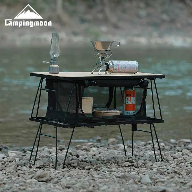 CAMPINGMOON T-230  Simple Field Rack Folding Table, Iron. Multi functional Outdoor. table  Can be Multi layer Paired