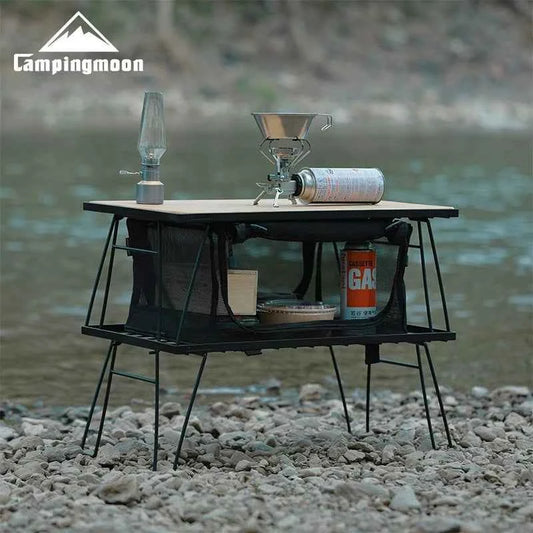 CAMPINGMOON T-230  Simple Field Rack Folding Table, Iron. Multi functional Outdoor. table  Can be Multi layer Paired