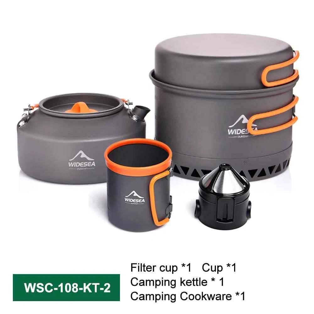 Camping Tableware, Outdoor Cookware, Set Pots,l Tourist kettle, coffee cup,  filte Kitchen Equipment, Gear, Utensils, Hiking, Picnic, Travel