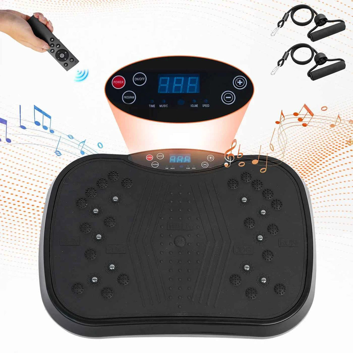 Vibration Plate Exercise Machine. Portable Fat-Burning Machine.  220 lbs limit. Full-Body Workout Shaker. BT Remote Control