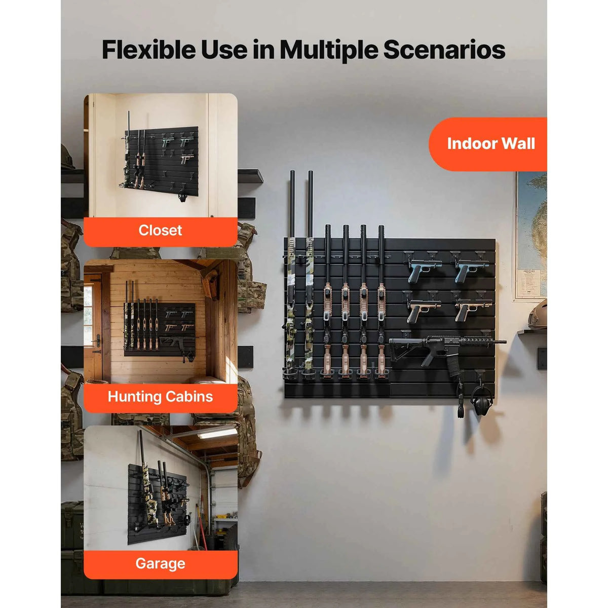 Gun Rack Wall Mount. Steel. Tactical Rifle Carbine. Handgun Storage Rack. Modular Gun Wall Gear Accessories Organizer