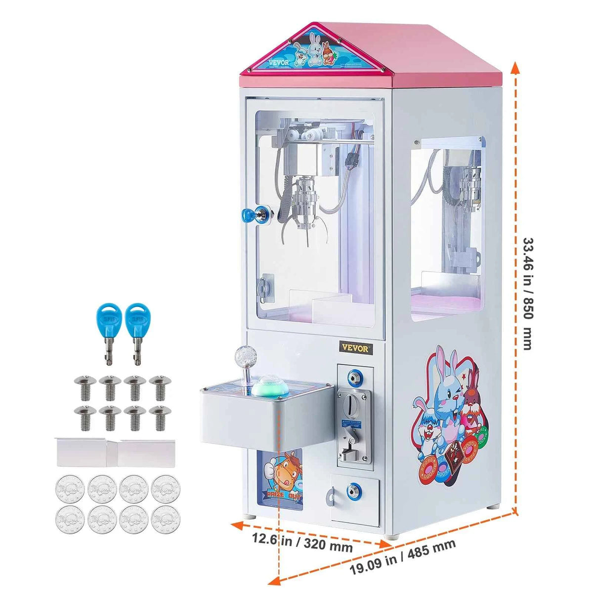 SucceBuy Claw Machine 0-3” Jaw Diameter 0-5” Jaw lifting Crane. Prize Grabber. Commercial Arcade Game Toys For Kids 7-12 years old
