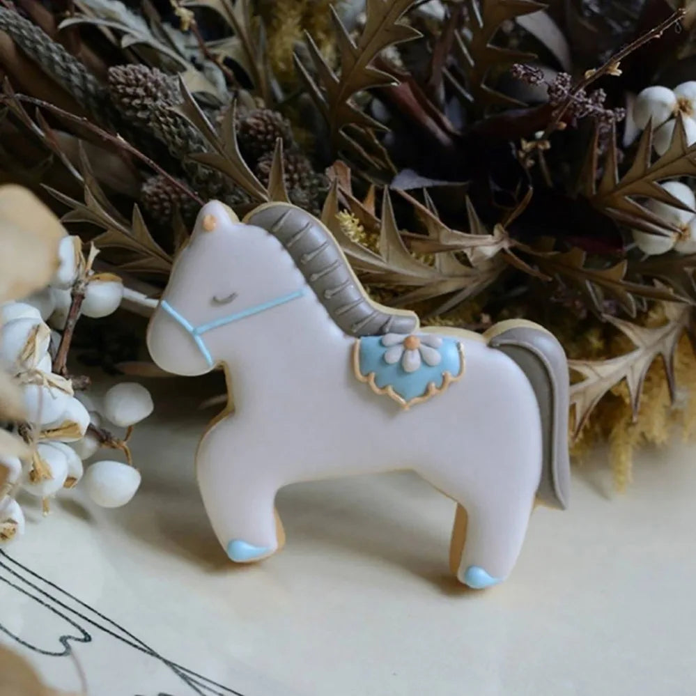 Cartoon Horse Cookie Mold Stamp. New Year Cookie Cutters, Biscuit Mold, Kitchen Baking Pastry Bakeware. DIY Tools