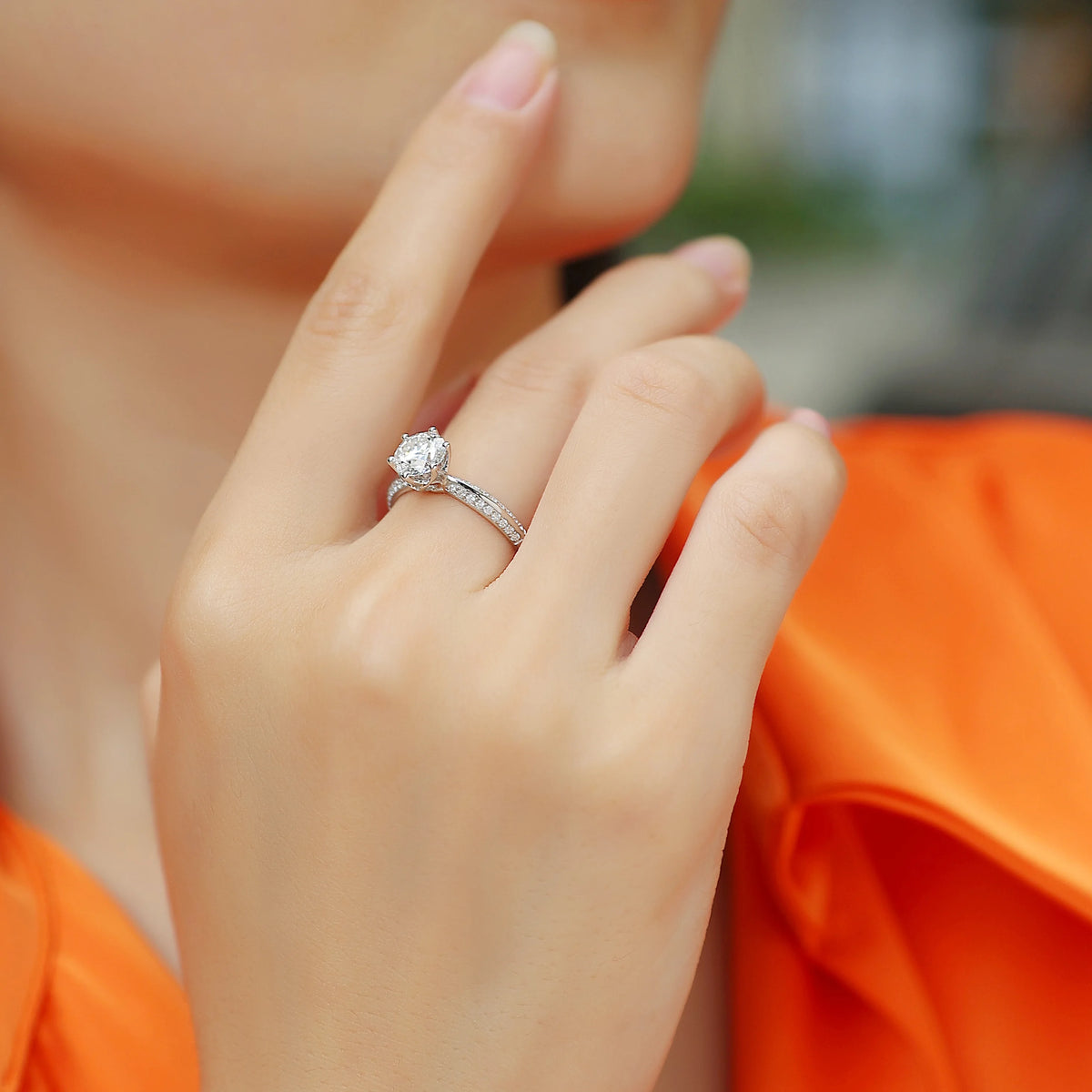 1pc 1ct, 2ct, 3ct Moissanite Ring. 925 Sterling Silver 18K Gold Plated Elegant Gift Jewelry for Women. Comes with GRA Certificate