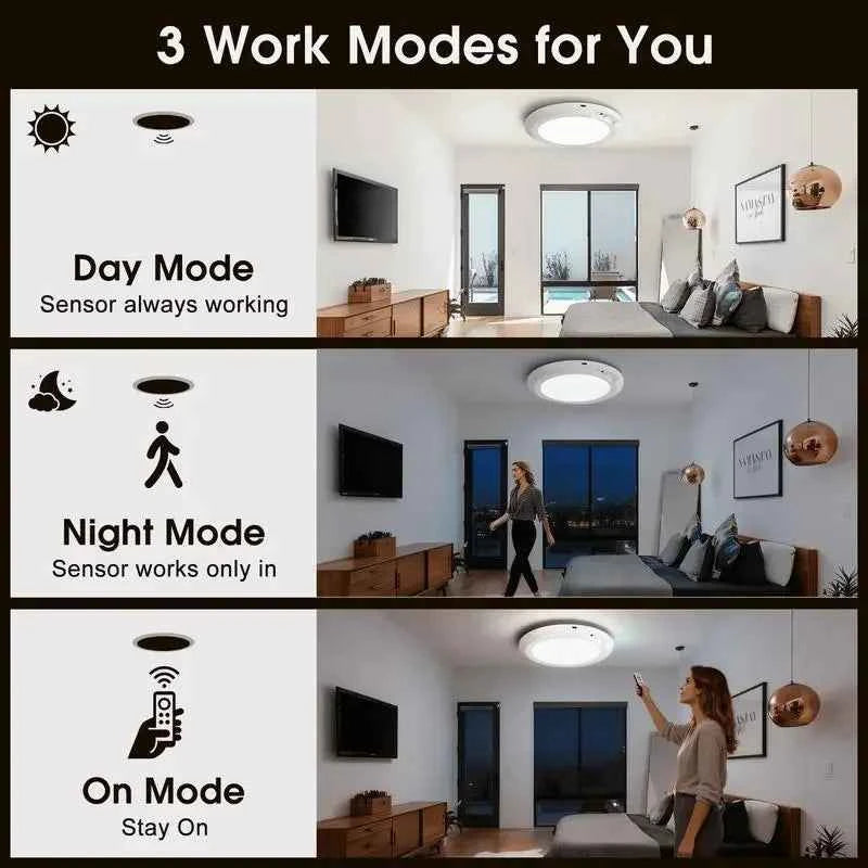 4/2Pack Rechargeable Sensor Ceiling Light with Remote Control, USB Charging, Magnetic Wireless Ceiling Light, Battery Powered.