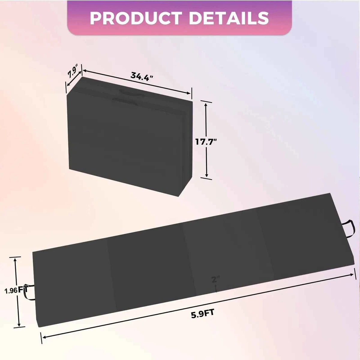 4-/5-fold Exercise Mats, Gymnastics Tumbling Mats, Thick Portable Home or Gym Floor Pad for Yoga, Pilates, Aerobics