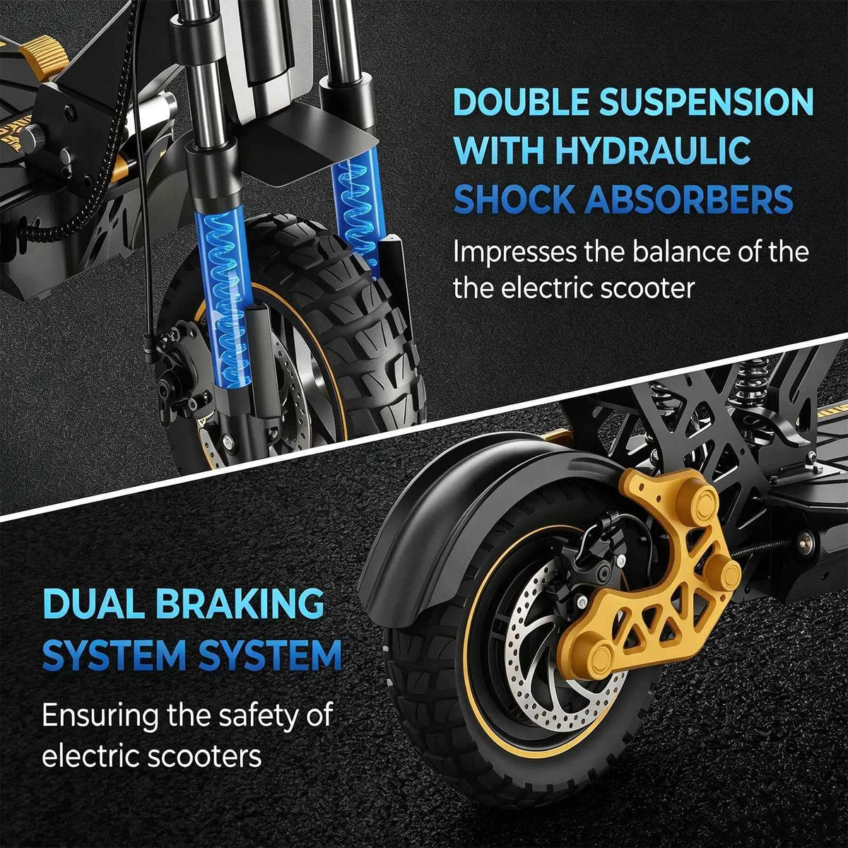 1600W Adult Electric Scooter with Seat, 48V 20.8Ah Battery, Up to 50 Miles Range, 34 MPH, 11" Front Tire, Rear Storage