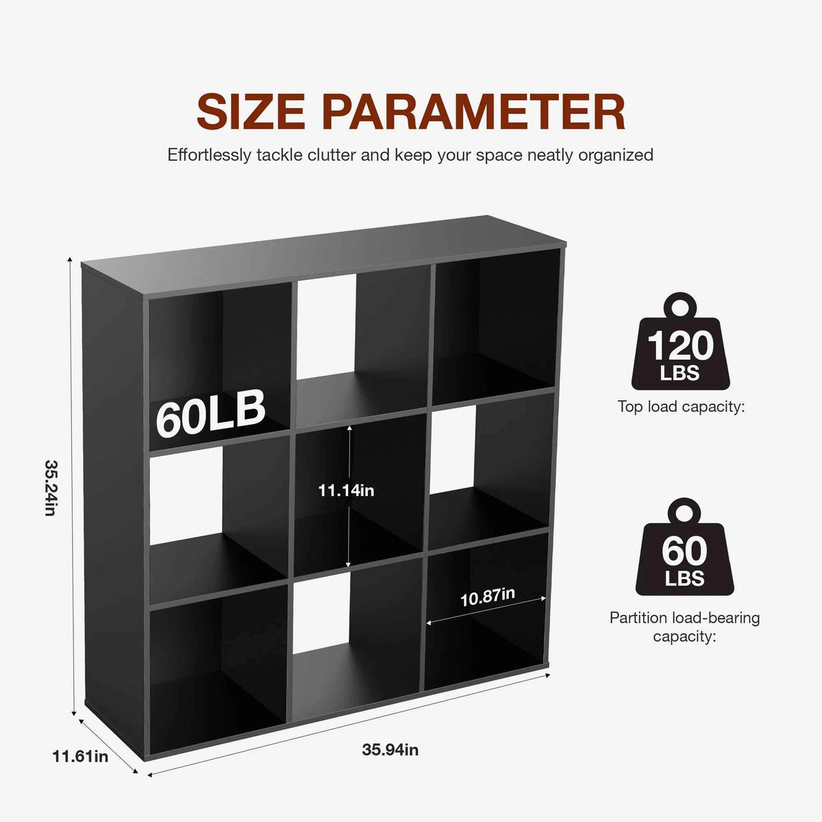 JHK 9 Cube Wooden Storage or Bookcase Organizer.