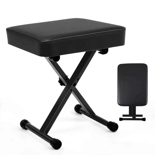 JHK X-shaped Adjustable Padded Folding Chairs. Sturdy Metal & Collapsible With 2.56 Inch Thickness High-Density Sponge and 3-Position Height