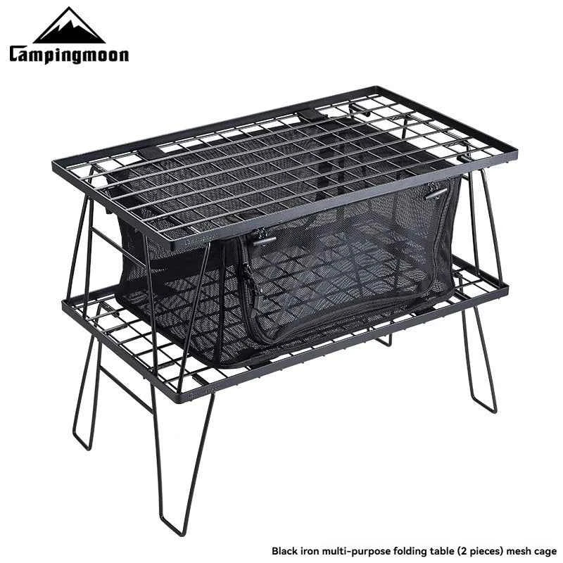 CAMPINGMOON T-230  Simple Field Rack Folding Table, Iron. Multi functional Outdoor. table  Can be Multi layer Paired