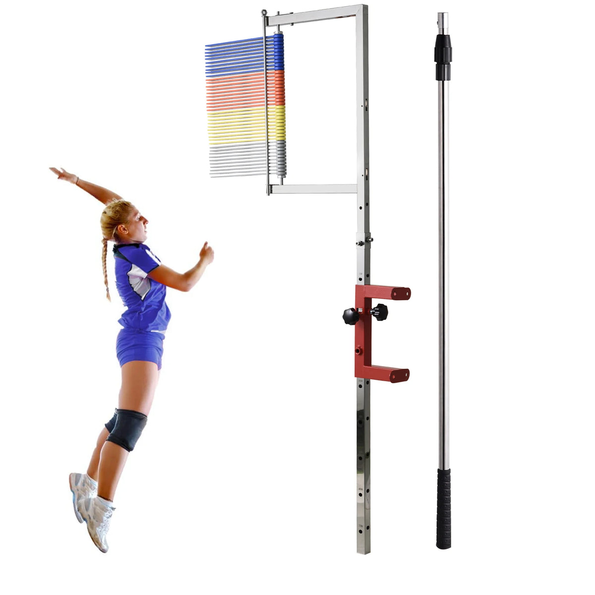 Vertical Jump Trainer Wall Mounted Vertical Challenger. Adjustable 4.5-5.2Ft for Basketball & Volleyball. Vertical Jump Tester for Kids, Adults. Can Be Reset with One Click