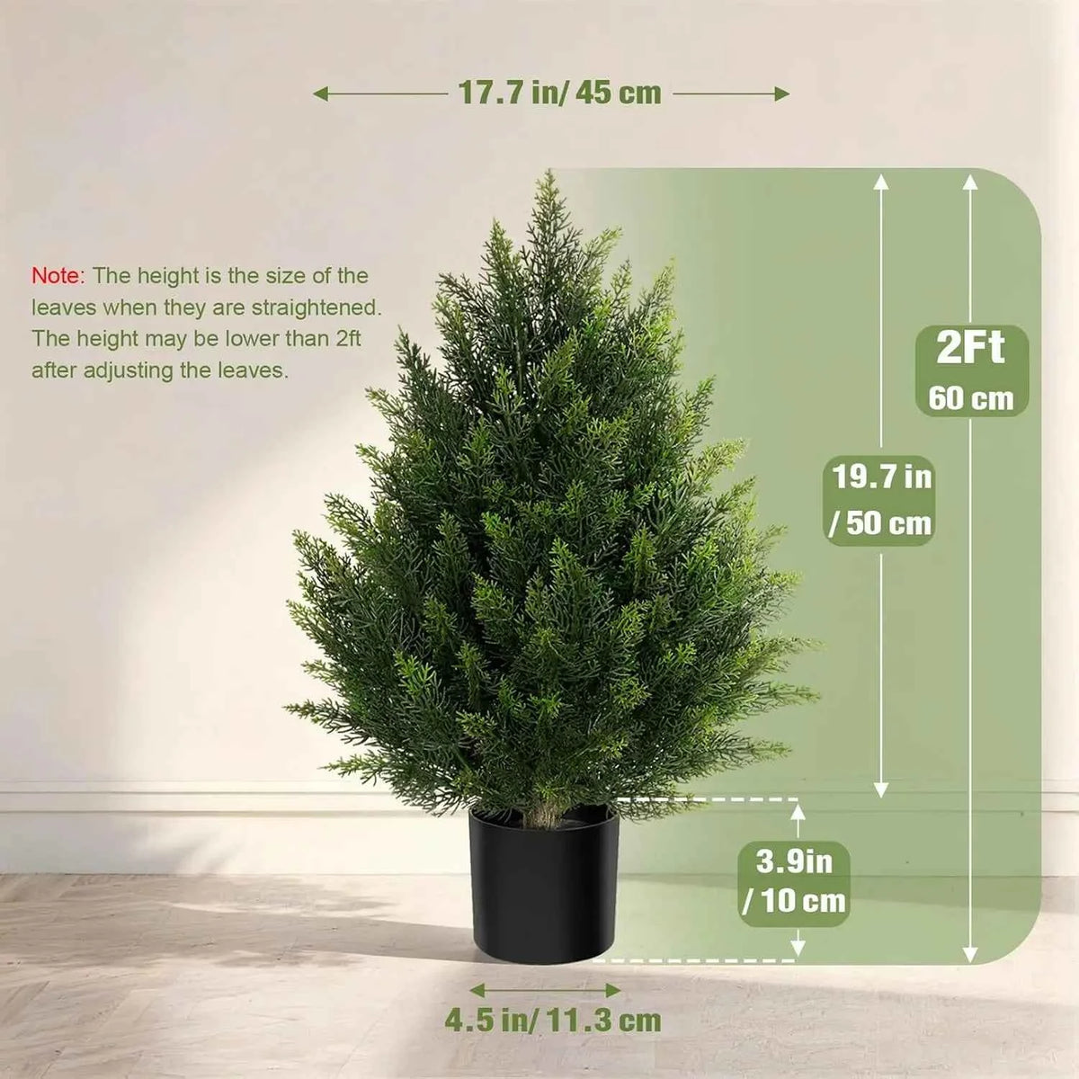 Artificial Cedar Topiary Tree 2/3/4/5/6FT. Faux Evergreen Cypress Plant with Realistic Green Leaves, Outdoor Fake Shrub Bush .