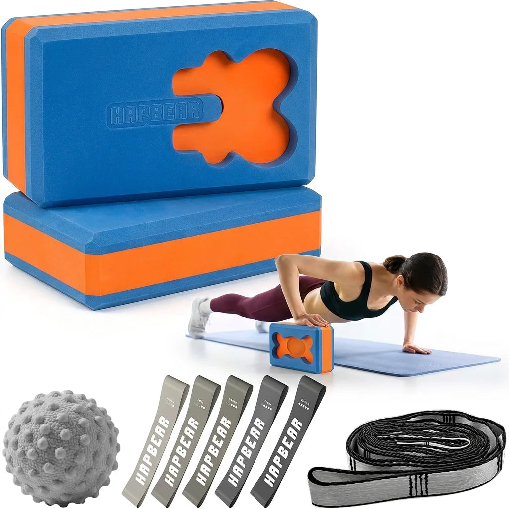 HAPBEAR  Yoga Blocks - Made from High-Density Foam, Lightweight, Supportive, And Odor-Free - Essential Yoga Gear for Women or Men, Gym