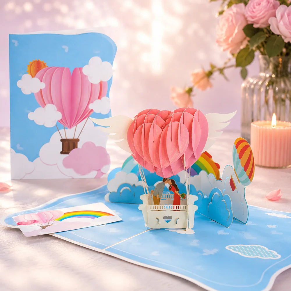 3D Pop Up Flower Greeting Cards or Wedding Card or Anniversary, Thanksgiving, Valentines Day, Birthday, Gift, Thank You Cards, or Handmade Cards