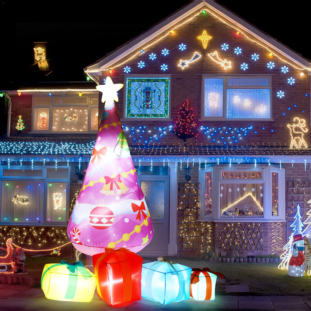 Inflatable  7ft Lighted Waterproof LED Outdoor Yard Decoration for Lawn. Festival Display Equipment
