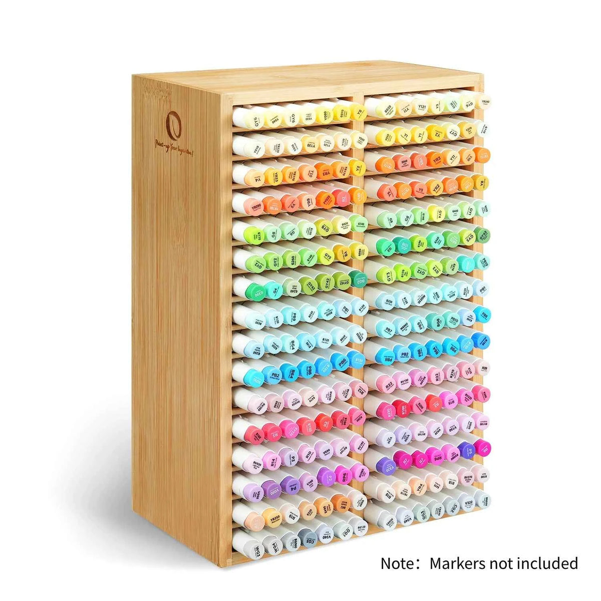 Wooden Desktop Storage Hold 126 Markers, Pens, Pencils, Art Brushes,