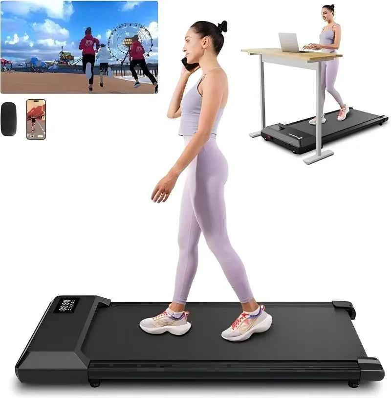 Superun  2-in-1 Home/Office 2.5 HP Walking Treadmill, mini Treadmills for Small Spaces with APP & Remote Control