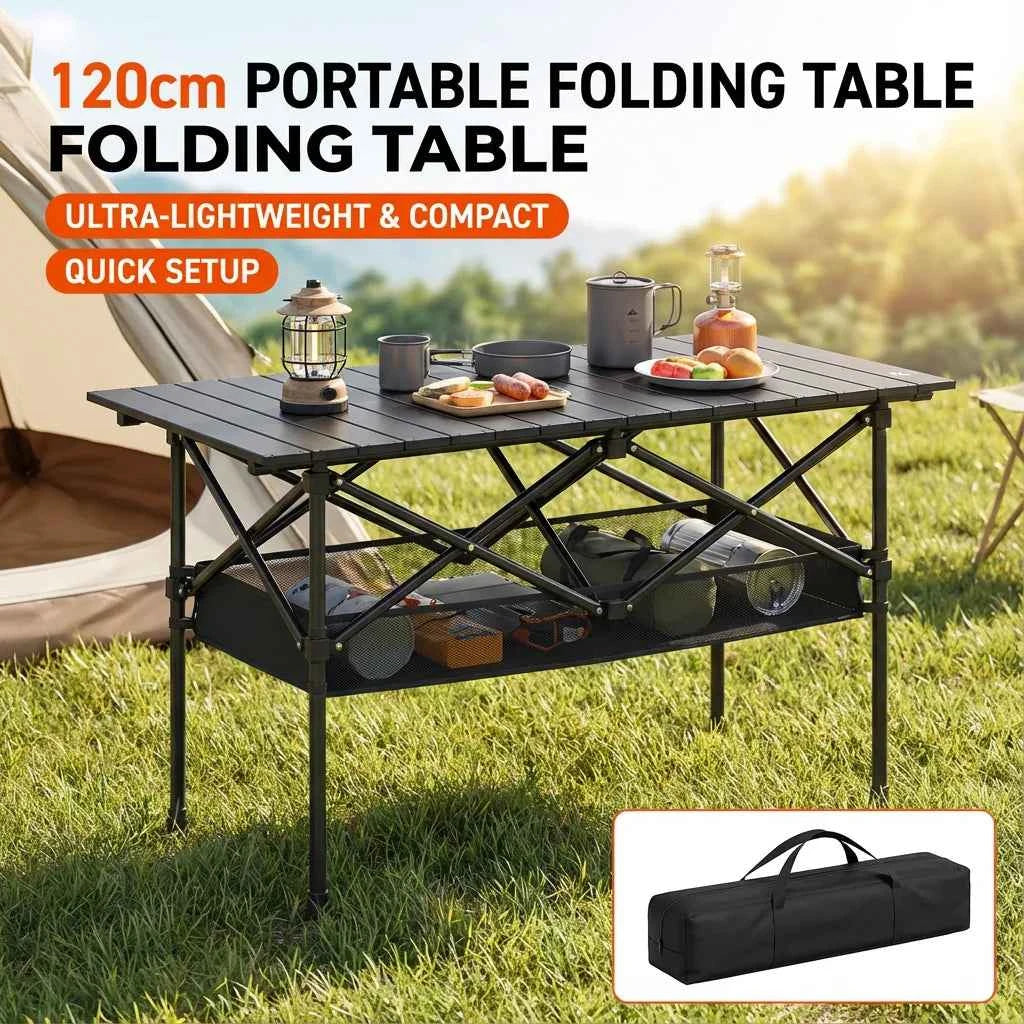 Portable Folding Outdoor Table, 95cm/120cm Lightweight