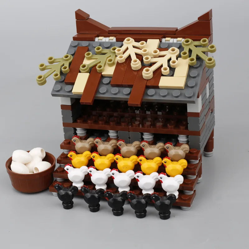 MOC Farm Stable for Horses, Cows, sheep, etc.  Animals Bricks Model Building Blocks Toys for Christmas Gifts